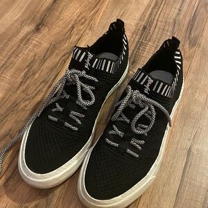 Black and White Knit Sneakers